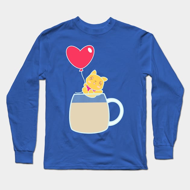 Shiba Inu over tea Long Sleeve T-Shirt by EV Visuals